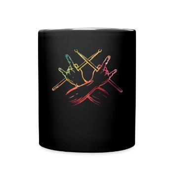 Tambours Tambours Baguette Batteur Musique Groupe Rock - Mug uni - noir - Devant