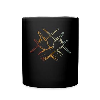 Tambours Tambours Baguette Batteur Musique Groupe Rock - Mug uni - noir - Devant