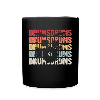 Tambours Tambours Baguette Batteur Musique Groupe Rock - Mug uni - noir - Devant