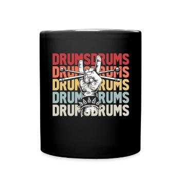Schlagzeug Drums Drumstick Drummer Musik Band Rock - Tasse einfarbig - Schwarz - Vorne