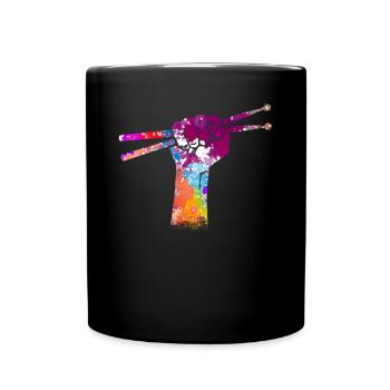 Drums Drumstick Schlagzeug Drummer Musik Band Rock - Tasse einfarbig - Schwarz - Vorne
