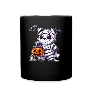 Panda Halloween Mumie Kinder Frauen Männer Panda - Tasse einfarbig - Schwarz - Vorne