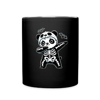Fox Halloween Skeleton Kids Women Men Fox - Full Colour Mug - black - Front