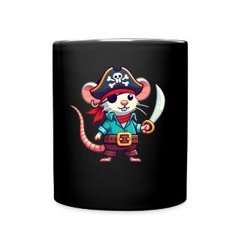 Rat Halloween Pirate Enfants Femmes Hommes Rat - Mug uni - noir - Devant