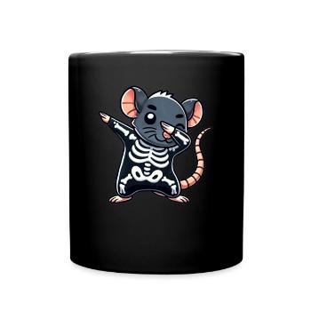 Rat Halloween Squelette Enfants Femmes Hommes Rat - Mug uni - noir - Devant