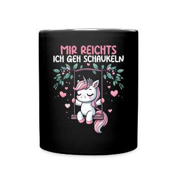 J’en ai assez, je vais me balancer, licorne drôle - Mug uni - noir - Devant