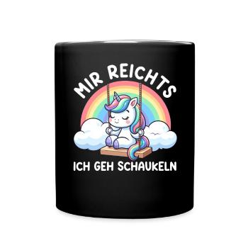 J’en ai assez, je vais me balancer, licorne drôle - Mug uni - noir - Devant