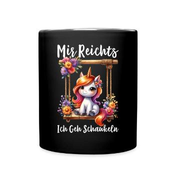 J’en ai assez, je vais me balancer, licorne drôle - Mug uni - noir - Devant