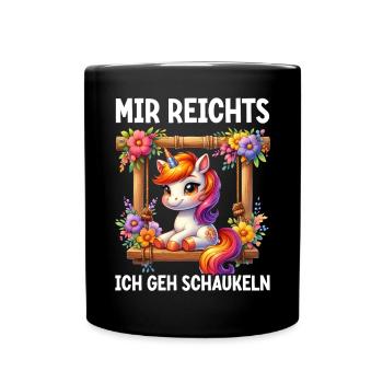 J’en ai assez, je vais me balancer, licorne drôle - Mug uni - noir - Devant