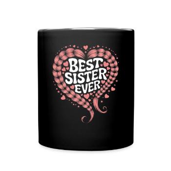 Meilleure Soeur Meilleure Soeur Jamais Câble Tricot Coeur - Mug uni - noir - Devant