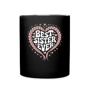 Meilleure Soeur Meilleure Soeur Jamais Coeur Tricot Torsadé - Mug uni - noir - Devant