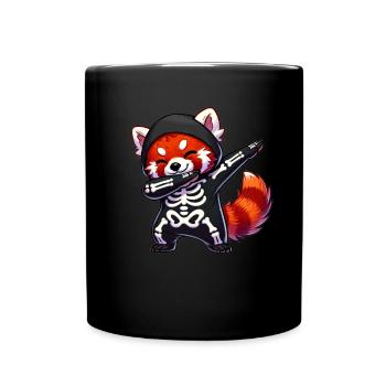 Red Panda Halloween Squelette Enfants Femmes - Mug uni - noir - Devant