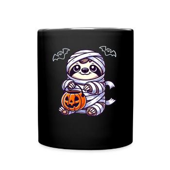 Sloth Halloween Mummy Kids Women Men - Full Colour Mug - black - Front