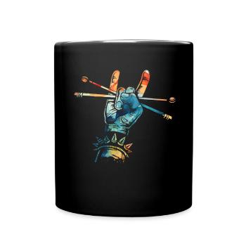 Tambours Tambours Baguette Batteur Musique Groupe Rock - Mug uni - noir - Devant
