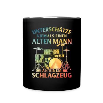Drums Drumstick Schlagzeug Drummer Musik Band Rock - Tasse einfarbig - Schwarz - Vorne