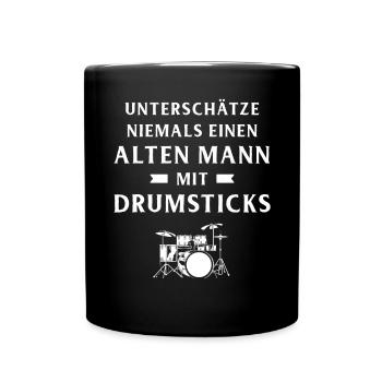 Tambours Tambours Baguette Batteur Musique Groupe Rock - Mug uni - noir - Devant