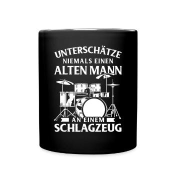 Schlagzeug Drums Drumstick Drummer Musik Band Rock - Tasse einfarbig - Schwarz - Vorne