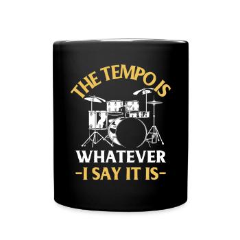 Schlagzeug Drums Drumstick Drummer Musik Band Rock - Tasse einfarbig - Schwarz - Vorne