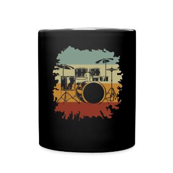 Schlagzeug Drums Drumstick Drummer Musik Band Rock - Tasse einfarbig - Schwarz - Vorne