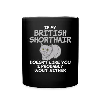 British Shorthair Gifts - Tasse einfarbig - Schwarz - Vorne