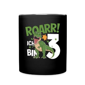 3ème anniversaire 3 ans Dino Dinosaur Fan - Mug uni - noir - Devant
