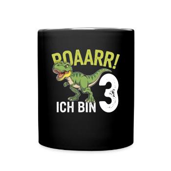 3ème anniversaire 3 ans Dino Dinosaur Fan - Mug uni - noir - Devant