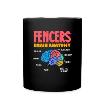 Fencing Sword Sabre Epee Fencing Gift - Full Colour Mug - black - Front