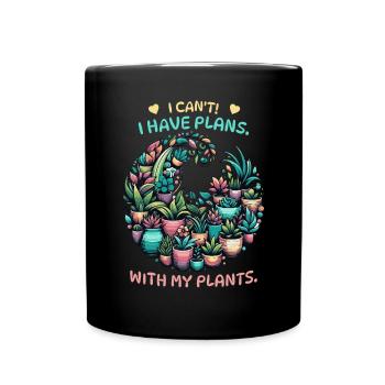 Gardeners and plant lovers with balcony plants - Full Colour Mug - black - Front