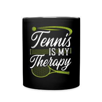 Drôle de joueur de tennis Raquette Tennis - Mug uni - noir - Devant