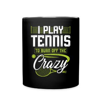 Funny Tennis Player Racket I Play - Full Colour Mug - black - Front