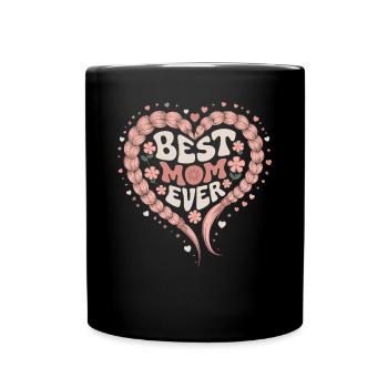 Meilleure maman Meilleure maman de tous les temps Coeur Amour Tresse Coeur - Mug uni - noir - Devant