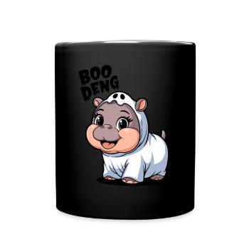 Cute Boo Deng Hippo Costume Adventure - Full Colour Mug - black - Front