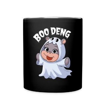 Moo Deng Halloween Hippo Boo Deng - Tasse einfarbig - Schwarz - Vorne