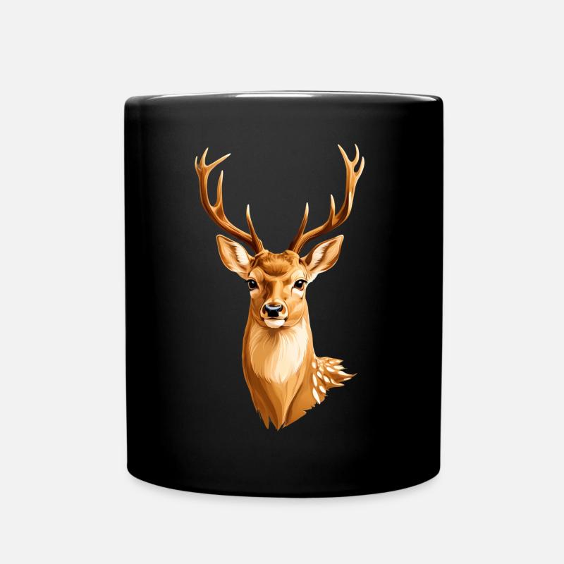 Goldener Hirsch - Tasse einfarbig - Schwarz