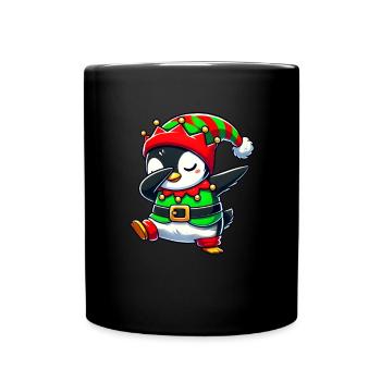 Pingouin de Noël Elfe Drôle Amoureux des Pingouins - Mug uni - noir - Devant