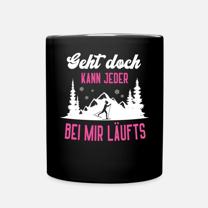 Skilanglauf Langlaufen Langläuferin Ski Langlauf - Tasse einfarbig - Schwarz
