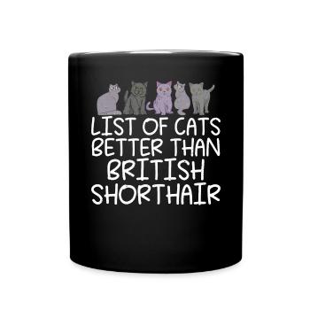British Shorthair Gifts - Tasse einfarbig - Schwarz - Vorne