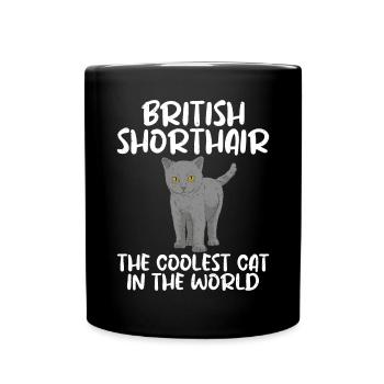 British Shorthair Gifts - Tasse einfarbig - Schwarz - Vorne
