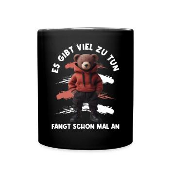 There's a lot to do Get started Teddy Bear - Full Colour Mug - black - Front