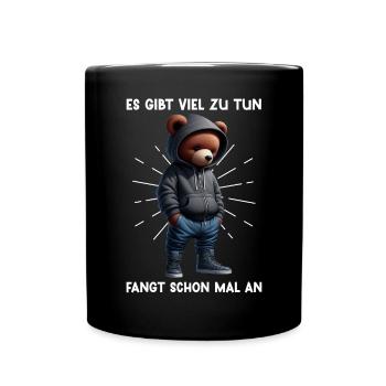 There's a lot to do Get started Teddy Bear - Full Colour Mug - black - Front