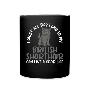 British Shorthair Gifts - Tasse einfarbig - Schwarz - Vorne