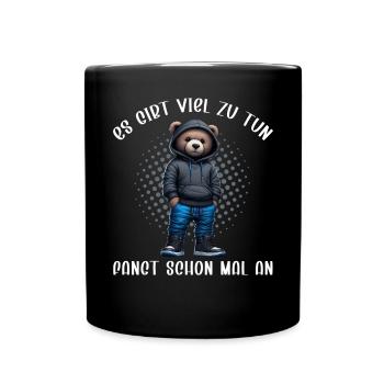 There's a lot to do Get started Teddy Bear - Full Colour Mug - black - Front