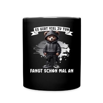 There's a lot to do Get started Teddy Bear - Full Colour Mug - black - Front