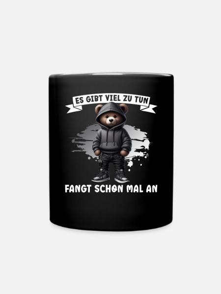 Il y a beaucoup à faire Commencer Teddy Bear - Mug uni - noir