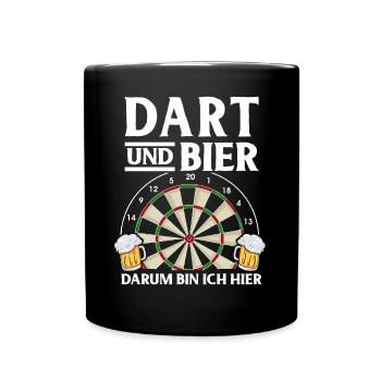 Dart Geschenk Dartboard Dartspieler Bullseye - Tasse einfarbig - Schwarz - Vorne