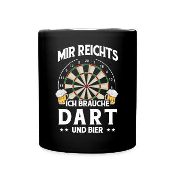 Dart Geschenk Dartboard Dartspieler Bullseye - Tasse einfarbig - Schwarz - Vorne