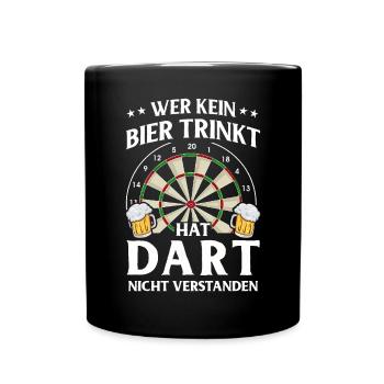 Dart Geschenk Dartboard Dartspieler Bullseye - Tasse einfarbig - Schwarz - Vorne