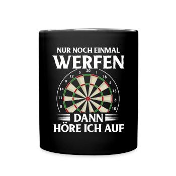 Dart Geschenk Dartboard Dartspieler Bullseye - Tasse einfarbig - Schwarz - Vorne