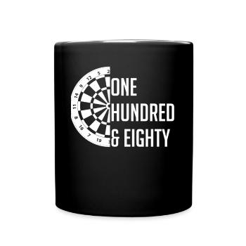 Dart Geschenk Dartboard Dartspieler Bullseye - Tasse einfarbig - Schwarz - Vorne