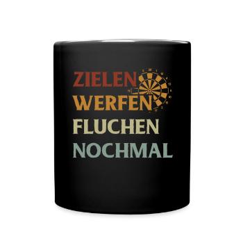 Dart Geschenk Dartboard Dartspieler Bullseye - Tasse einfarbig - Schwarz - Vorne